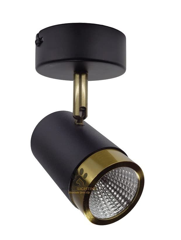 16 Watt Black Gold Finish LED Spotlight Focus Light Bedroom Reading Display Wall Light (Warm White)