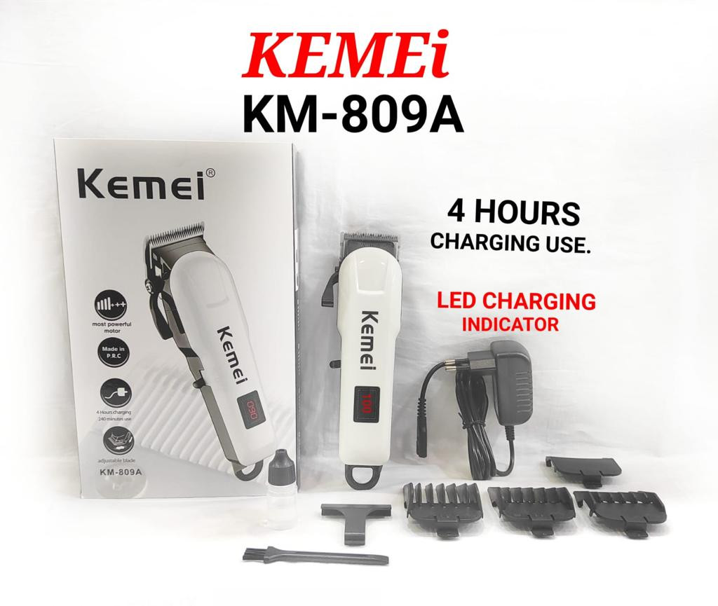 Kemei KM-809A Rechargeable Professional Electric Hair Clipper Electric Hair Trimmer , Razor Runtime: 120 min