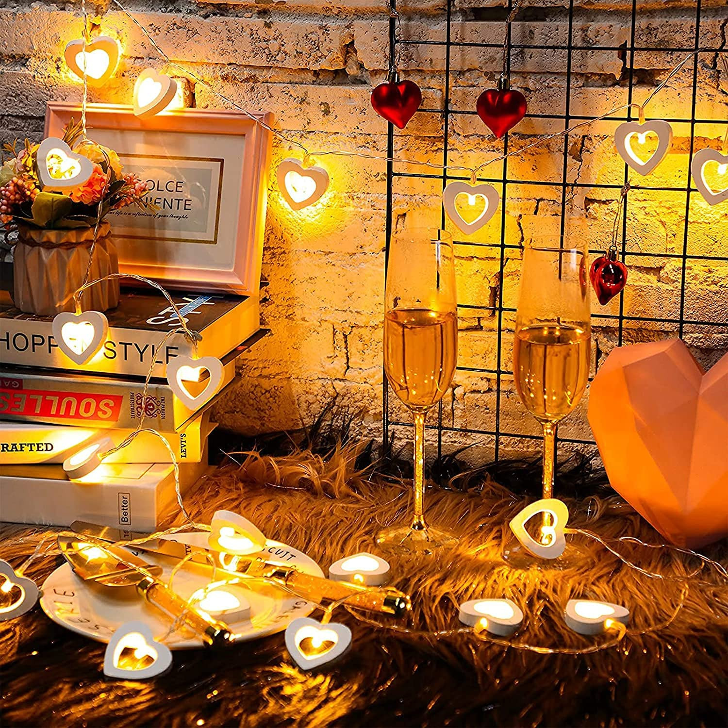 Heart Shaped Fairy String Decoration Lights for  Birthday ,Diwali ,Valentine's Day, Wedding, christmas